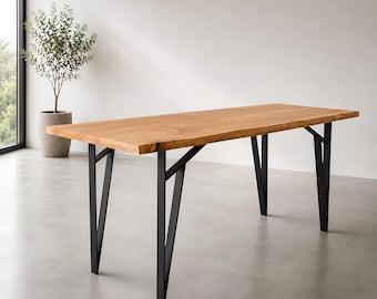 Juego de 4 patas de mesa tipo horquilla, patas de acero con recubrimiento en polvo de alta resistencia para mesas de comedor, tamaños personalizados disponibles, N41