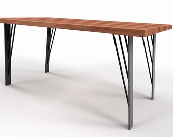 Metal Table Legs, Decorative Steel Legs with Diagonal Braces, Modern Industrial Design, (Set of 4), N158