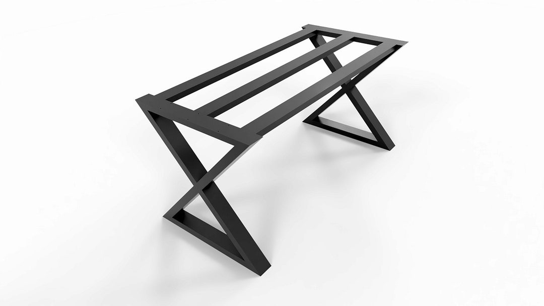 X Shape Heavy Duty Metal Table Base, Sturdy and Stylish Table Frame