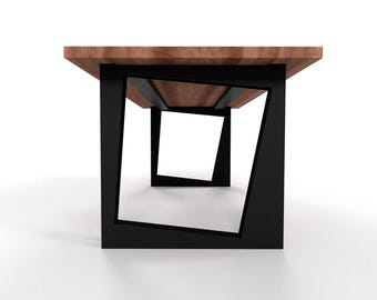 Minimalist Steel Table Base: Industrial Metal Design, Customizable, F21
