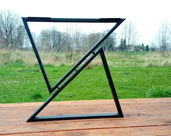 Base de mesa metálica en forma de Z: Patas industriales para mesa de cocina y comedor, N217