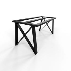 Durable Farmhouse Metal Table Base for Heavy Tabletops, Heavy Duty Metal Base for Wooden, Quartz, Stone, and Glass Tops, F66