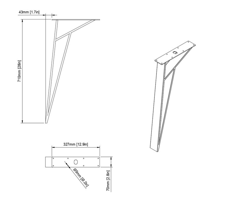 Industrial style table legs, Dining table legs, Table Legs Metal, Steel table legs, Wood Table Legs, Bench Legs, Legs for Table, N41 image 7