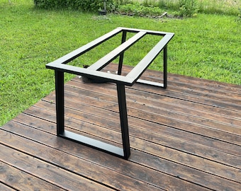 Metal Table Frame: Heavy Duty Dining Table Base, Wood/Granite/Glass Top, Handmade Furniture, Metal Table Legs for Heavy Top, F7