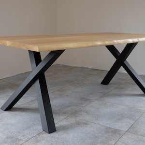 Industrial X-Shaped Metal Table Legs for Kitchen and Dining Tables, Metal Table Legs for Rustic and Industrial Decor,  N4