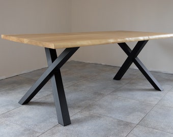 Pieds de table industriels en métal en forme de X pour tables de cuisine et de salle à manger, pieds de table en métal pour décoration rustique et industrielle, N4