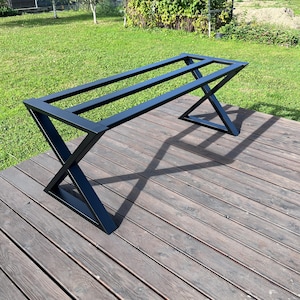 X shape Heavy Duty Metal Table Base, Sturdy and Stylish Table Frame, Table Base for Granite Quartz Glass Top, F11