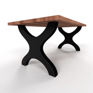 Handmade Steel X-Shape Table Legs: Loft-Style Modern Base, N25