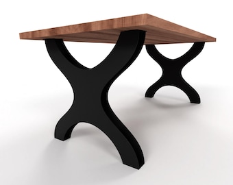 Handmade Steel X-Shape Table Legs: Loft-Style Modern Base, N25