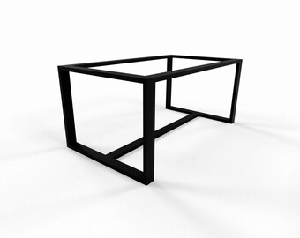 Metalltischgestell: Strapazierfähiges Küchentischgestell, schwarz matt, versandfertig, F2