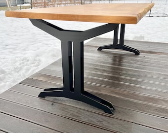 Designer Steel Table Legs: Geometric Modern Dining Table Base, N20