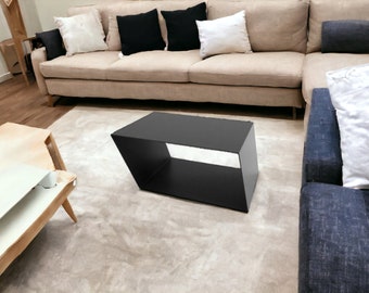Trapezoidal Metal Coffee Table: Industrial Minimalist Style, C3