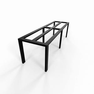 Long Metal Table Base – Supports Heavy Tabletops, Long Table Base for Granite, Glass, Wood, Composite Tops, F4L