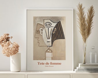 Picasso-Druck, Pablo Picasso Poster, druckbare Wandkunst, digitaler Download, minimalistische Poster, Französisch Kunstdruck, Picasso Ausstellung Poster