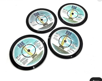 Posavasos vintage de vinilo Suzi Quatro, música retro, juego de 4