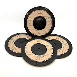 10cc Vinyl Record Coasters: 1970s Retro Music Decor