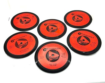 Sottobicchiere vintage per dischi in vinile a tema "Darts", musica retrò, set da 6