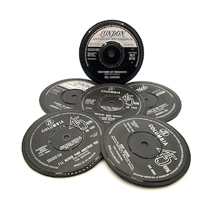 1960s Vinyl Record Coasters: Handmade Retro Music Decor