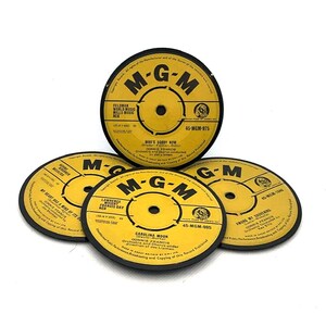 Connie Francis Vinyl Record Coasters: 1960s Retro Music Decor
