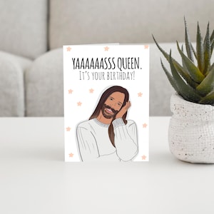 Queer Eye Karte | Geburtstagskarte | Jonatonna Van Ness Karte | Yas Königin Karte | Geburtstag | A5 Karte | Freunde-Karte | Karte zu Weihnachten