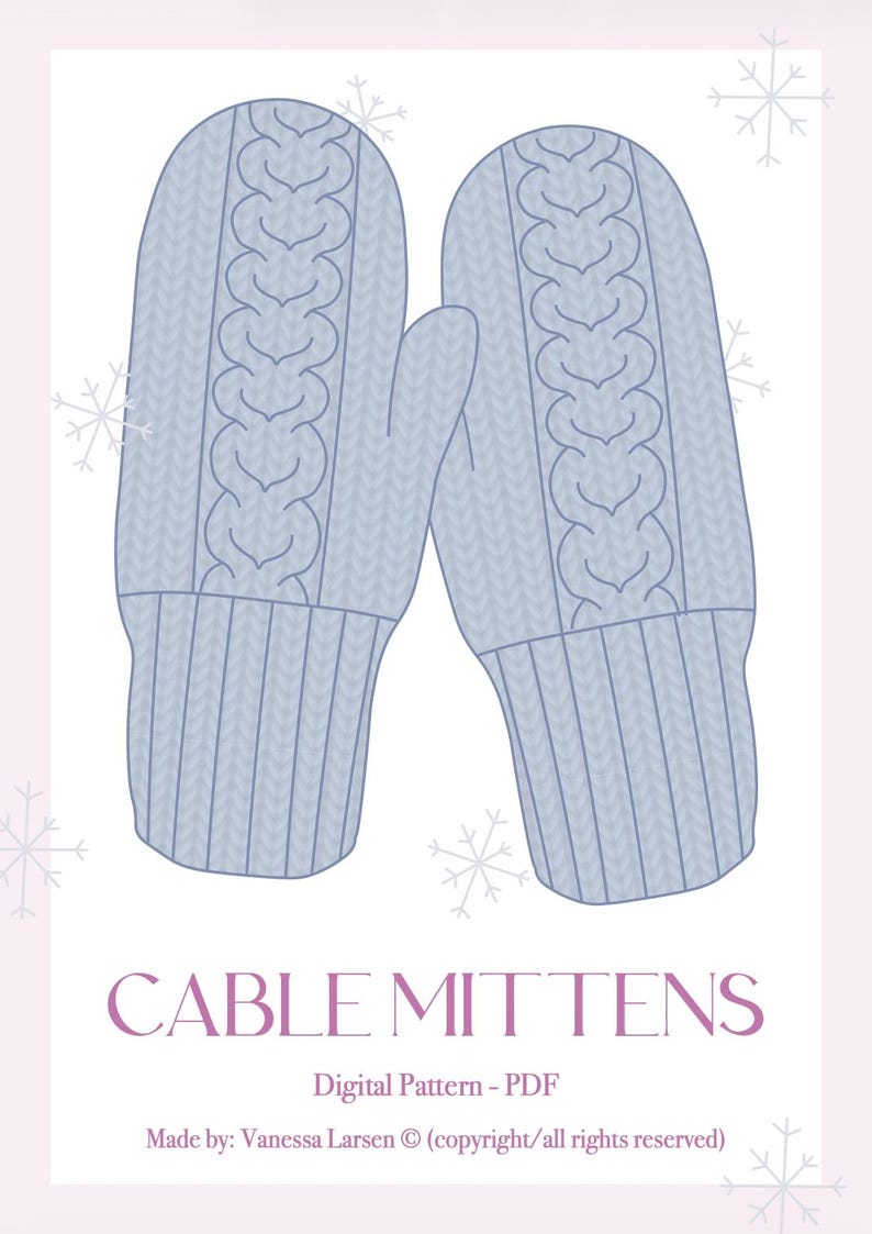 Cable Mittens - Knitting Pattern - Etsy