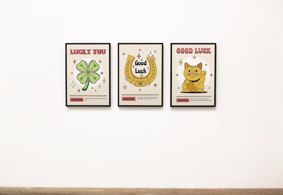 Lucky You Poster Set Good Luck Posters With Motivational - Etsy
