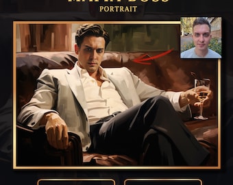 Mafia Portrait vom Foto: Personalisiertes Gangster Geschenk (Digitaler Download)