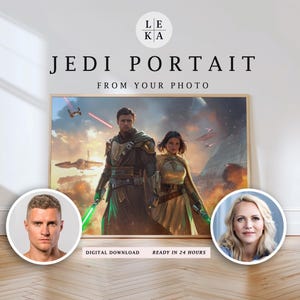 Personalized Star Wars Couple portrait from photo, Custom Family portrait, Gift for couple, Digital Download