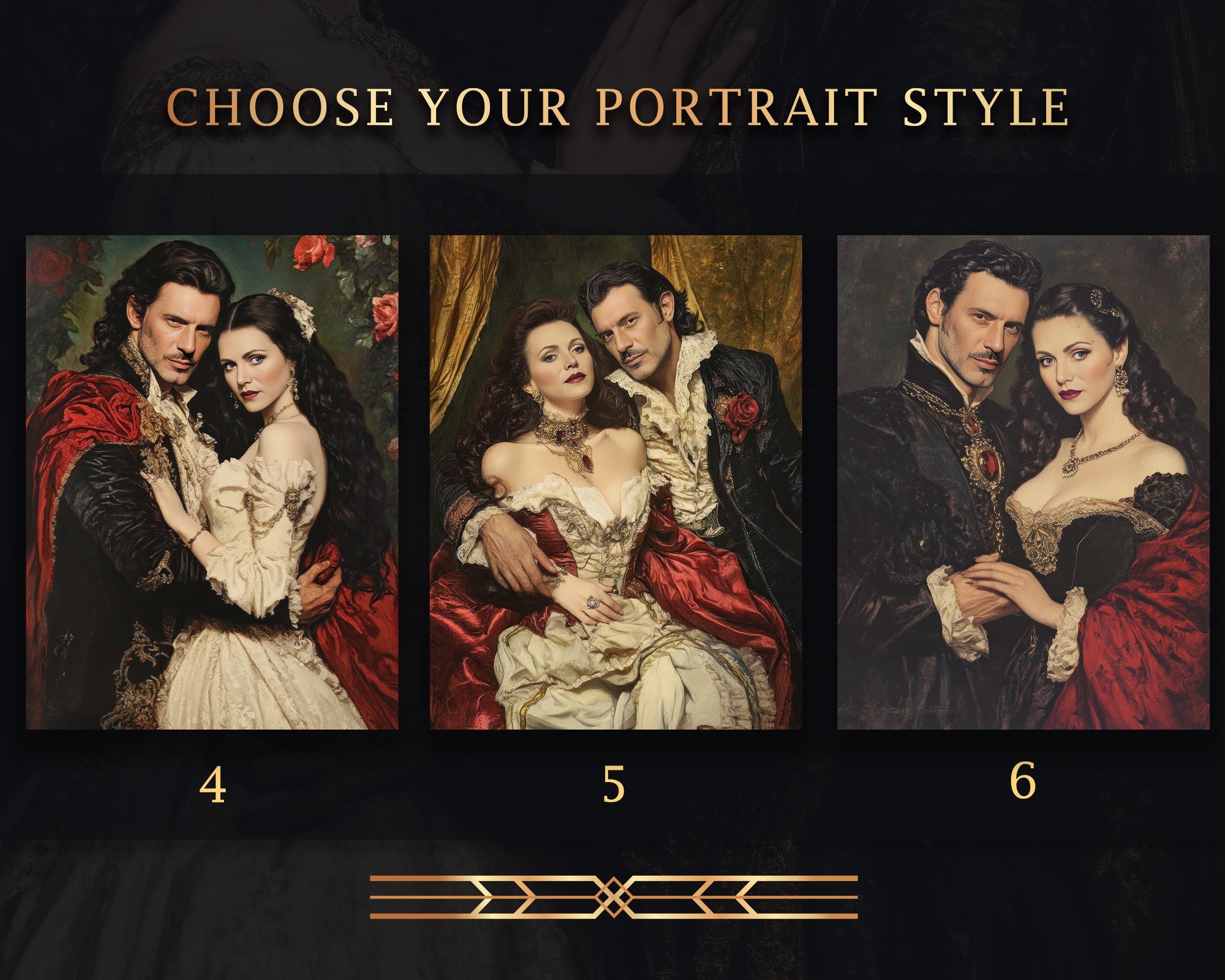 Personalized Vampire Couple Portrait: