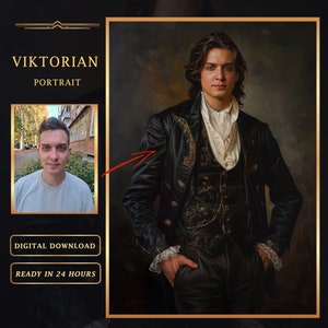 Custom Victorian Gentleman Portrait from Photo (Digital Download)