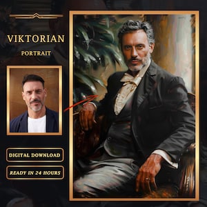 Custom Victorian Gentleman Portrait from Photo (Digital Download)