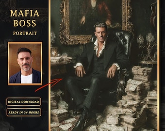 Personalisiertes Gangster Portrait, personalisiertes Portrait (Digitaler Download)