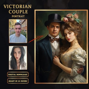 Personalized Victorian Portrait: Custom Oil Painting Style (Digital Download)