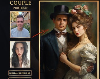 Personalized Victorian Portrait: Custom Oil Painting Style (Digital Download)