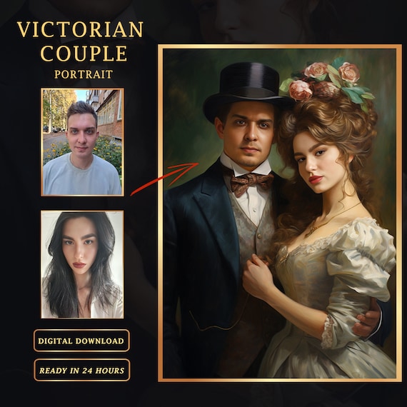 Personalized Victorian Portrait: Custom Oil Painting Style (Digital Download)