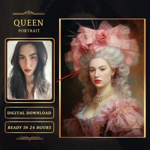 Personalized Renaissance Queen Portrait: Custom Royal Art (Digital Download)
