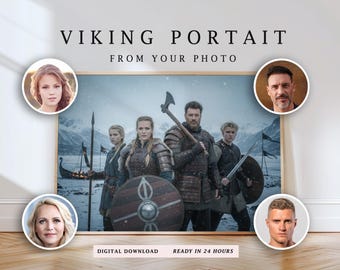 Custom Viking Family Portrait from Photo (Digital Download)