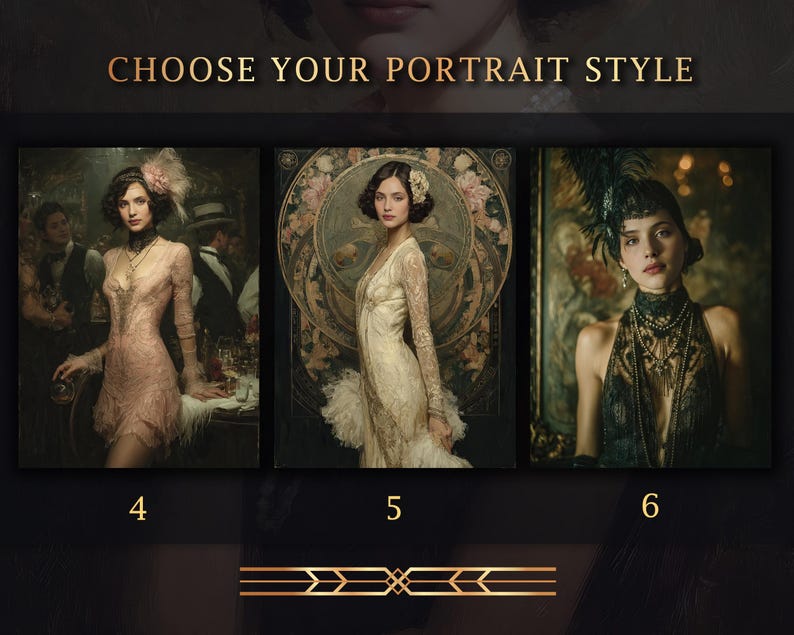 Custom Flapper Portrait: Personalized 1920s Art Deco Style (digital ...