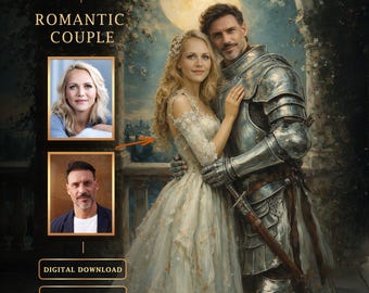Custom Royal Couple Portrait, Romantic Style Digital Art (Digital Download)