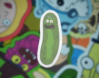 Giant Pickle Rick 25.6cm x 9cm- Waterproof Vinyl Glossy Sticker Sticker Bombs and More! Lockers Desks Perfect For Laptops