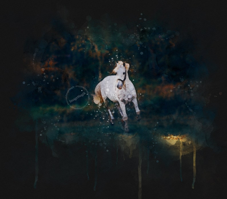 Watercolor Horse Portrait Custom Pet Portrait Painting From Photo Gifts for Family
