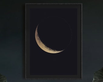 LUNA imprimé croissant de lune avec détails en feuille d'or