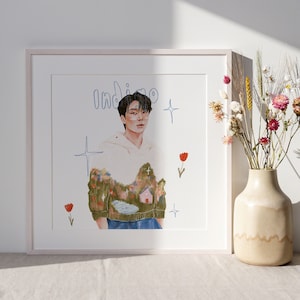 Esthetische Bangtan Namjoon-kunstprint • Subtiel kunstwerk 15 x 15 cm Bts-fanmerchandise