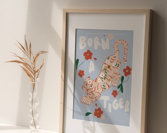 Born a Tiger - AGUST D subtle printable fan art - A5 (14.8cm x 21cm)