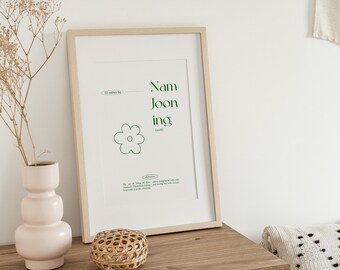 BTS Namjooning minimalist A5 minimalist & neutral printable (21cmx14,8cm)