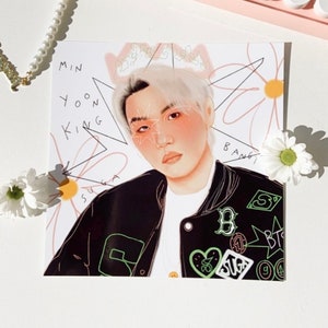 Yoongi pink ästhetische - 15cm x 15cm - bts Suga Kunstdrucke