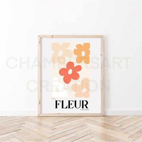 Fleur - Floral Wall Art- Aesthetic Wall Art Prints A4, Pastel aesthetic Print, Soft Decor