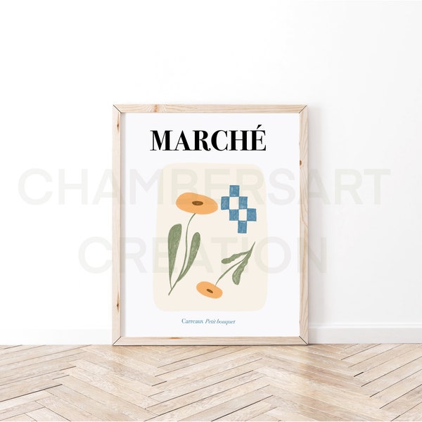 Marché - Printable Aesthetic Wall Art Prints A4, Pastel aesthetic Print, Soft Decor