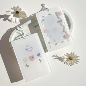 Llavero con portafotos de Kpop My Heart (7 cm x 10 cm) • Merchandising de Kpop • Accesorios para fototarjetas de Kpop • Merchandising sutil de Kpop