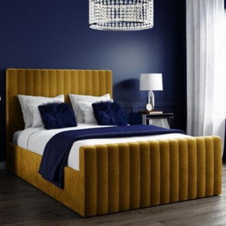 Stylish Plush Velvet Bed Frame Choice of Colours Available Etsy UK